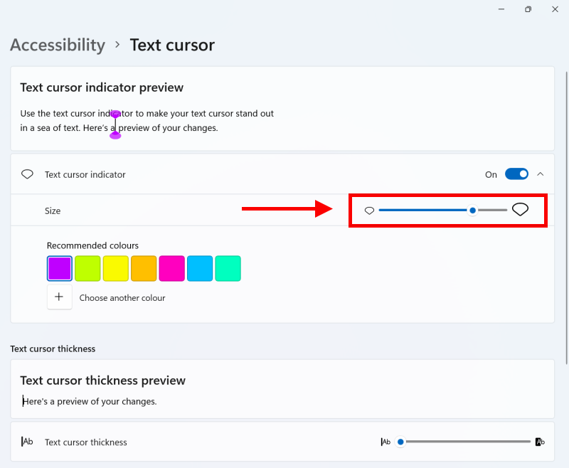 Change Text Cursor Indicator Color in Windows 11 Tutorial