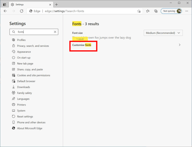 How to change the font size and type in the new Microsoft Edge browser -  gHacks Tech News