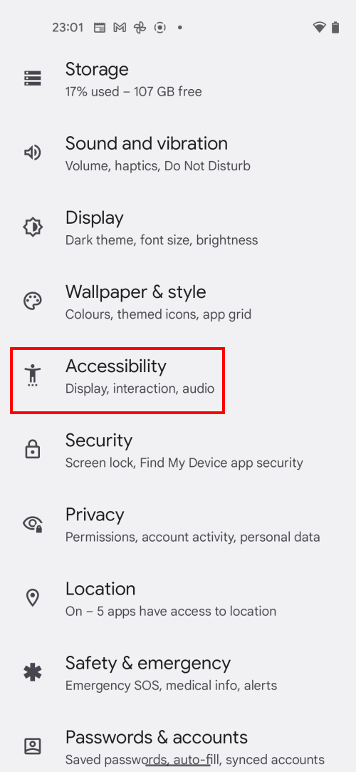 Open the Settings and tap Accessibility