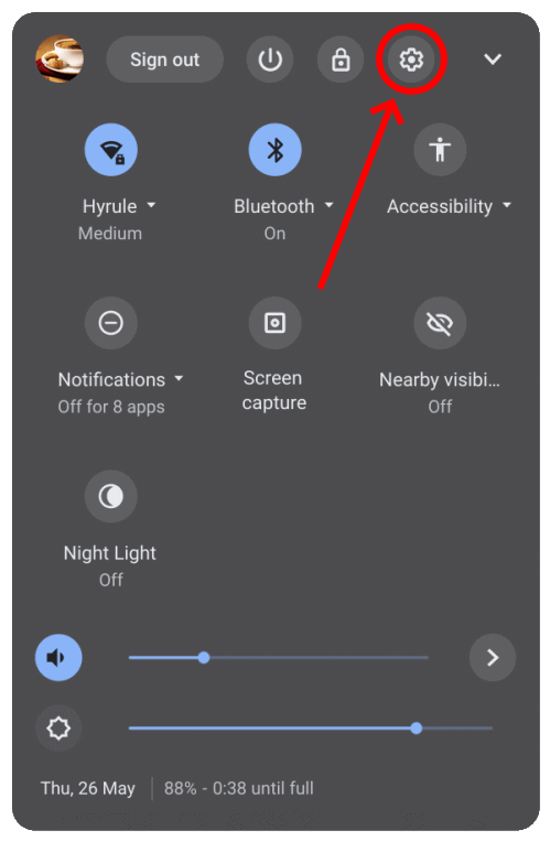 Click the Settings button in the top row