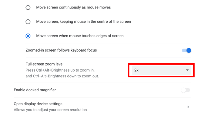 Fuss overflow rotary How to use the screen magnifier in Chrome OS | My Computer My Way