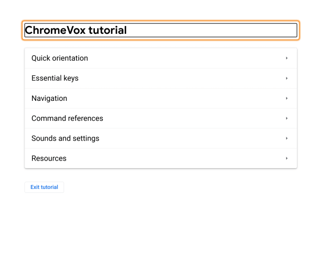 The ChromeVox tutorial