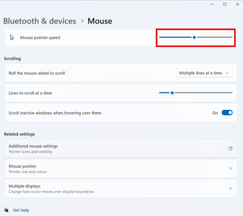 How to change mouse speed on Windows 11