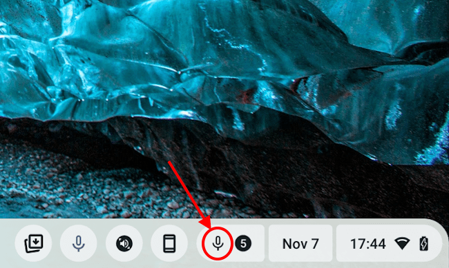 Click the microphone button to turn dictation on and off