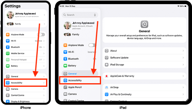 Open the Settings app and tap Accessibility