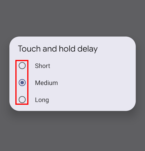 Tap either Medium or Long