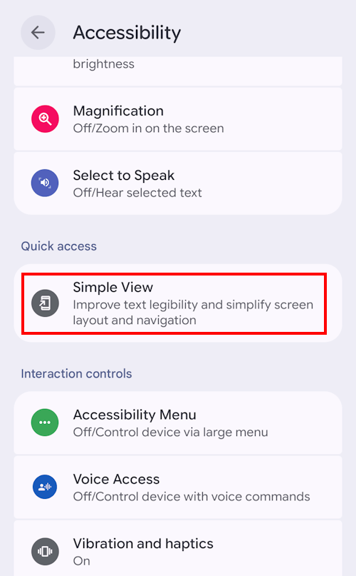 Tap Simple View