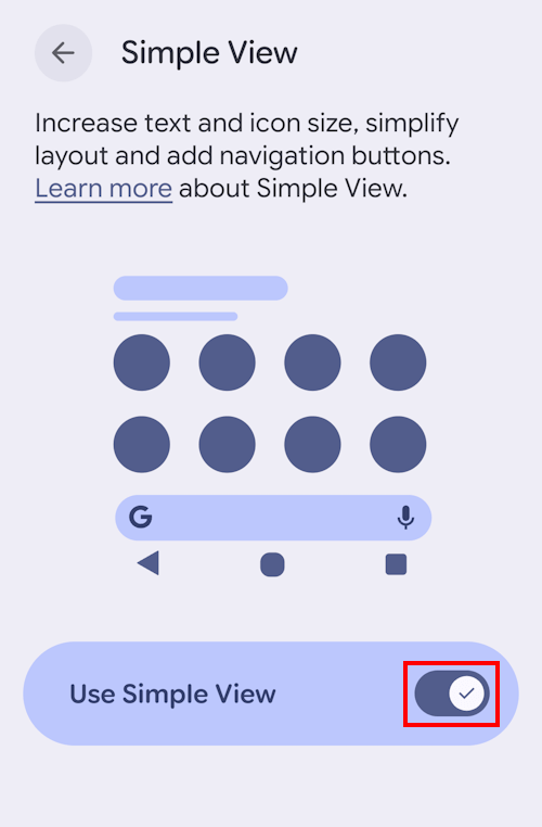 Turn off the switch to return to the standard interface